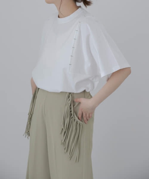 LAATO（ラート）の「LOOSE STITCH T-SHIRTS（Tシャツ/カットソー・レディース・ホワイト/チャコールグレー/オフホワイト・FREE）」の21枚目の写真