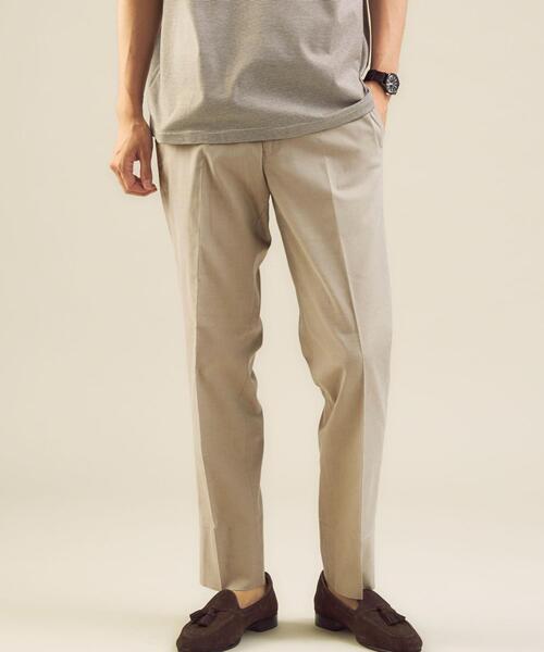 green label relaxing(グリーンレーベルリラクシング)の「< 機能 / 洗濯機洗い可 > TC シャーク マジコンフォート スリム NP スラックス #(スラックス・メンズ・グレー/ネイビー/ベージュ・MEDIUM/SMALL/LARGE/X-SMALL/X-LARGE)」の2枚目の写真