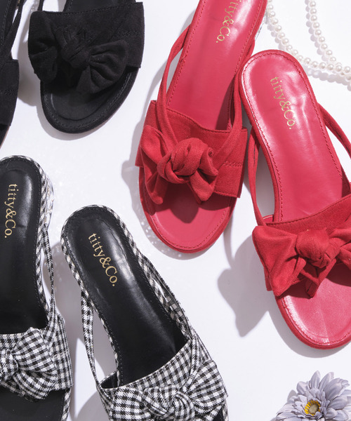 TITTY&CO.（ティティーアンドコー）の「リボンフラットサンダル（サンダル・レディース・ブラック/レッド/マルチ・SMALL/MEDIUM/LARGE）」の18枚目の写真