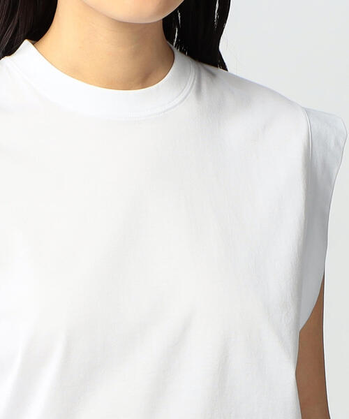 EDITION（エディション）の「PIMA CO JERSEY ノースリーブプルオーバー（Tシャツ/カットソー・レディース・ホワイト/シャーベット/ブラック・FREE）」の8枚目の写真