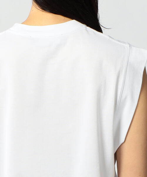 EDITION（エディション）の「PIMA CO JERSEY ノースリーブプルオーバー（Tシャツ/カットソー・レディース・ホワイト/シャーベット/ブラック・FREE）」の7枚目の写真