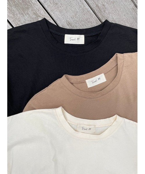TRUNC（トランクエイティーエイト）の「Half Sleeve Loose T-shirt（Tシャツ/カットソー・レディース・ブラック/カーキ/ホワイト・FREE）」の13枚目の写真