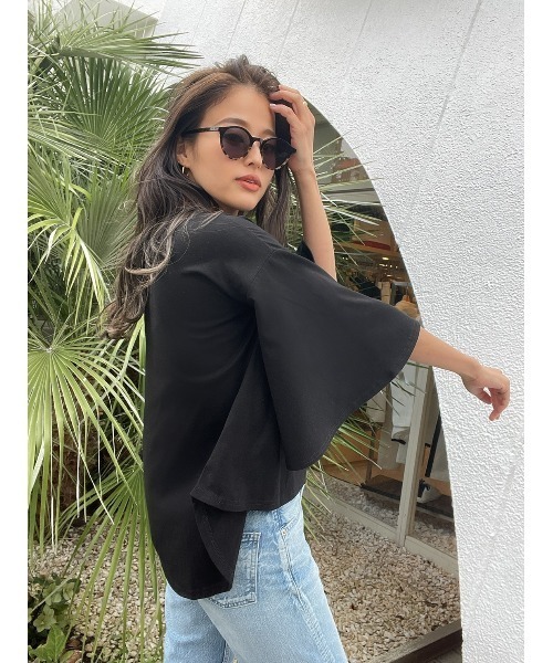 TRUNC（トランクエイティーエイト）の「Half Sleeve Loose T-shirt（Tシャツ/カットソー・レディース・ブラック/カーキ/ホワイト・FREE）」の15枚目の写真