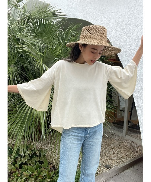 TRUNC（トランクエイティーエイト）の「Half Sleeve Loose T-shirt（Tシャツ/カットソー・レディース・ブラック/カーキ/ホワイト・FREE）」の11枚目の写真