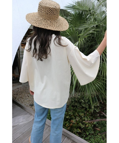 TRUNC（トランクエイティーエイト）の「Half Sleeve Loose T-shirt（Tシャツ/カットソー・レディース・ブラック/カーキ/ホワイト・FREE）」の7枚目の写真