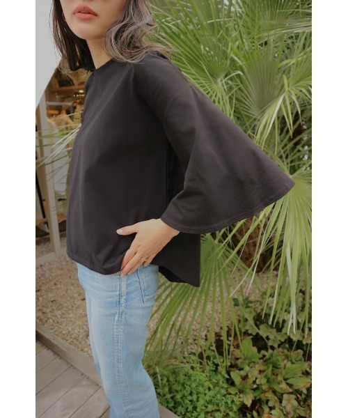 TRUNC（トランクエイティーエイト）の「Half Sleeve Loose T-shirt（Tシャツ/カットソー・レディース・ブラック/カーキ/ホワイト・FREE）」の6枚目の写真