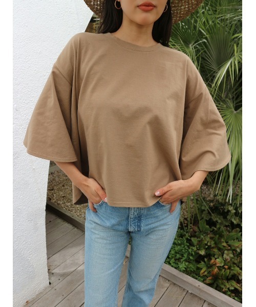 TRUNC（トランクエイティーエイト）の「Half Sleeve Loose T-shirt（Tシャツ/カットソー・レディース・ブラック/カーキ/ホワイト・FREE）」の12枚目の写真