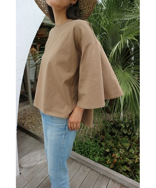 TRUNC（トランクエイティーエイト）の「Half Sleeve Loose T-shirt（Tシャツ/カットソー・レディース・ブラック/カーキ/ホワイト・FREE）」の17枚目の写真