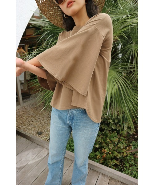 TRUNC（トランクエイティーエイト）の「Half Sleeve Loose T-shirt（Tシャツ/カットソー・レディース・ブラック/カーキ/ホワイト・FREE）」の22枚目の写真