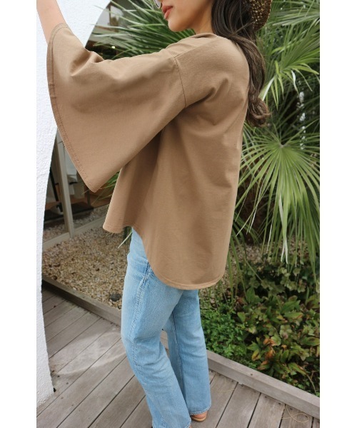 TRUNC（トランクエイティーエイト）の「Half Sleeve Loose T-shirt（Tシャツ/カットソー・レディース・ブラック/カーキ/ホワイト・FREE）」の8枚目の写真