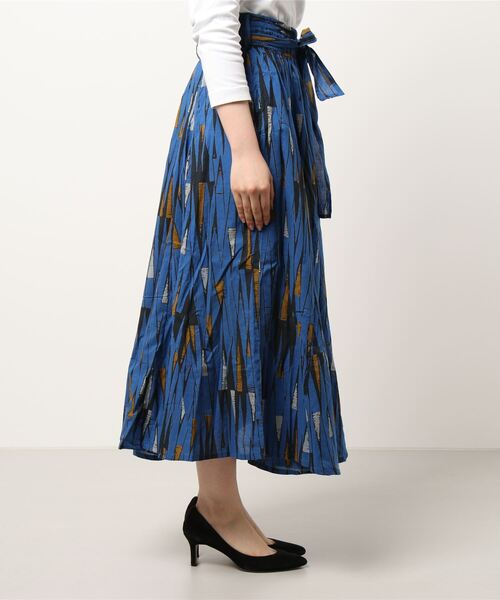 チャイハネ（チャイハネ）の「【チャイハネ】アフリカン幾何学柄ロングスカート（スカート・レディース・イエロー/ブルー/レッド・FREE）」の4枚目の写真