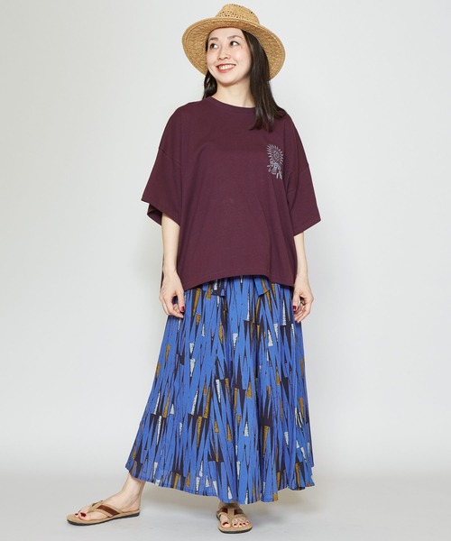 チャイハネ（チャイハネ）の「【チャイハネ】アフリカン幾何学柄ロングスカート（スカート・レディース・イエロー/ブルー/レッド・FREE）」の10枚目の写真