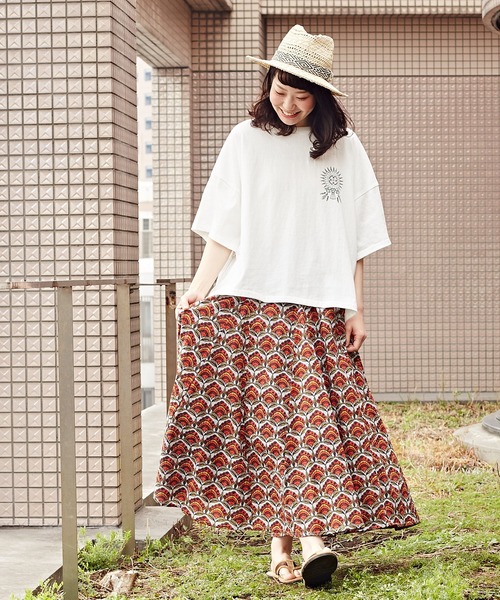 チャイハネ（チャイハネ）の「【チャイハネ】アフリカン幾何学柄ロングスカート（スカート・レディース・イエロー/ブルー/レッド・FREE）」の20枚目の写真