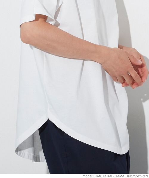 coca（coca）（コカ）の「ユニセックス シルキータッチテールカットTシャツ（Tシャツ/カットソー・レディース・ホワイト/カーキ/ブラック/ネイビー・XL/M/L/S）」の8枚目の写真