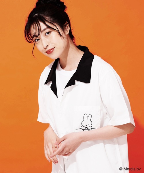 Miffy( ミッフィー)の「【MIFFY/ミッフィー】バックプリントオープンカラー(開襟)シャツ(シャツ/ブラウス・メンズ・ホワイト/ブルー/ベージュ系その他/ライトベージュ・SMALL/MEDIUM/LARGE/X-LARGE)」の5枚目の写真