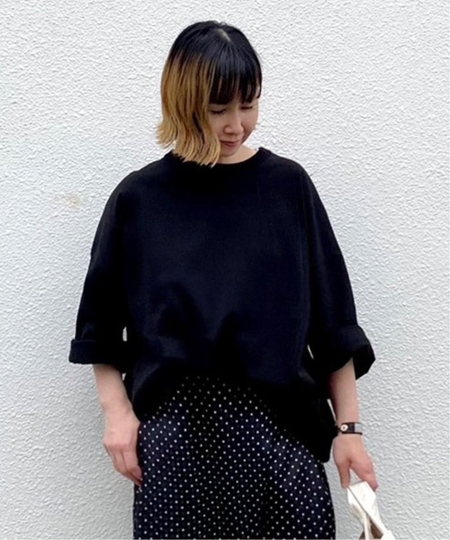 JOURNAL STANDARD LUXE(ジャーナルスタンダード ラックス)の「オーガニックテンジク クルーネックプルオーバー(Tシャツ/カットソー・レディース・ホワイト/ブラック/アイボリー・FREE)」の3枚目の写真