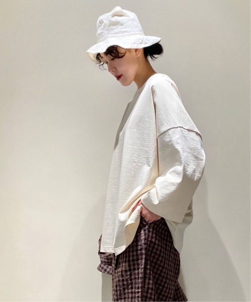 JOURNAL STANDARD LUXE(ジャーナルスタンダード ラックス)の「オーガニックテンジク クルーネックプルオーバー(Tシャツ/カットソー・レディース・ホワイト/ブラック/アイボリー・FREE)」の13枚目の写真