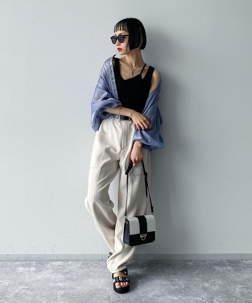 PAGEBOY（ページボーイ）の「【CORE】レイヤーアシメタンク（タンクトップ・レディース・ブラック/ベージュ系その他・FREE）」の6枚目の写真