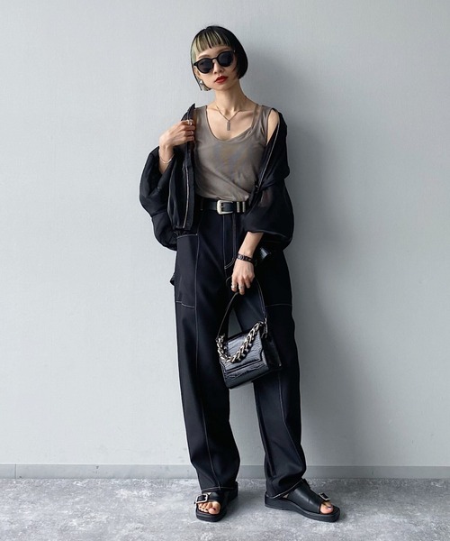 PAGEBOY（ページボーイ）の「【CORE】レイヤーアシメタンク（タンクトップ・レディース・ブラック/ベージュ系その他・FREE）」の8枚目の写真