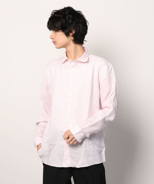 BROOKS BROTHERS（ブルックスブラザーズ）の「リネン ストライプ スプレッドカラー カジュアルシャツ New Milano Fit（シャツ/ブラウス・メンズ・ピンク/ブルー・SMALL/MEDIUM/LARGE/X-SMALL）」の10枚目の写真