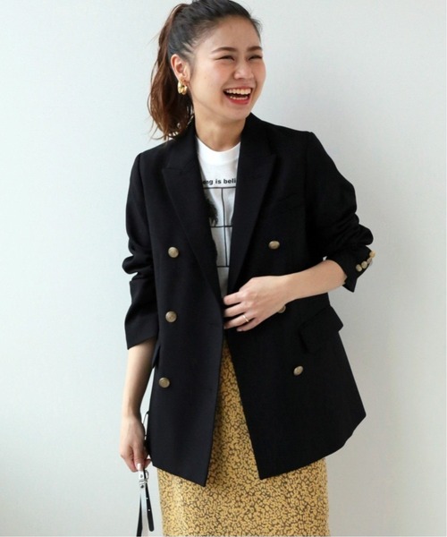 JOURNAL STANDARD relume（ジャーナルスタンダード　レリューム）の「T/Wギャバネイビーブレザー◆（テーラードジャケット・レディース・ネイビー・38/36）」の4枚目の写真