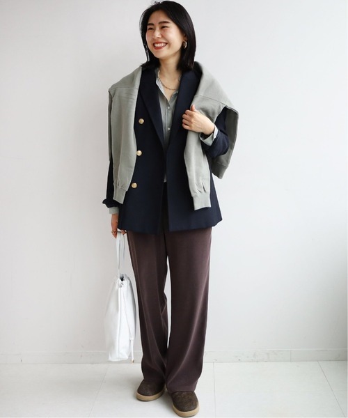 JOURNAL STANDARD relume（ジャーナルスタンダード　レリューム）の「T/Wギャバネイビーブレザー◆（テーラードジャケット・レディース・ネイビー・38/36）」の8枚目の写真