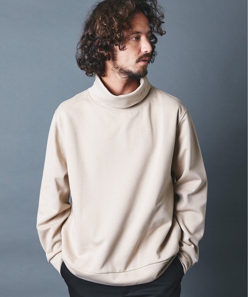 THE TWENTYSEVEN(ザ トゥエンティーセブン)の「The TWENTYSEVEN:ポンチルーズフィットタートルネックカットソー(Tシャツ/カットソー・メンズ・ホワイト/チャコールグレー/ブラック/ベージュ・S/M/L)」の4枚目の写真