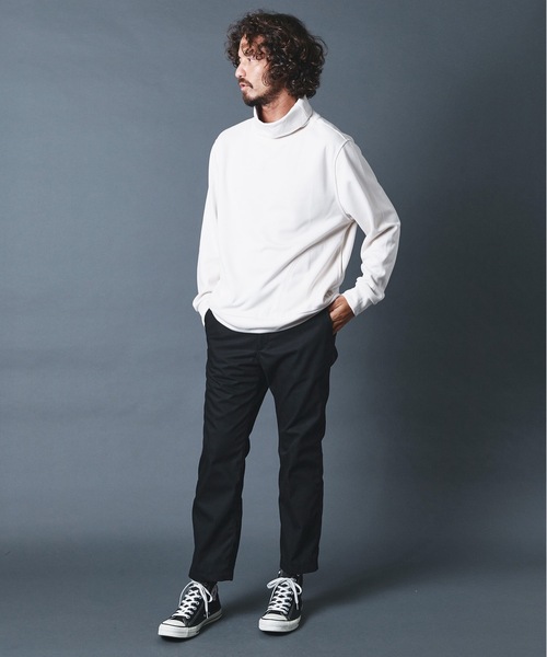 THE TWENTYSEVEN(ザ トゥエンティーセブン)の「The TWENTYSEVEN:ポンチルーズフィットタートルネックカットソー(Tシャツ/カットソー・メンズ・ホワイト/チャコールグレー/ブラック/ベージュ・S/M/L)」の12枚目の写真