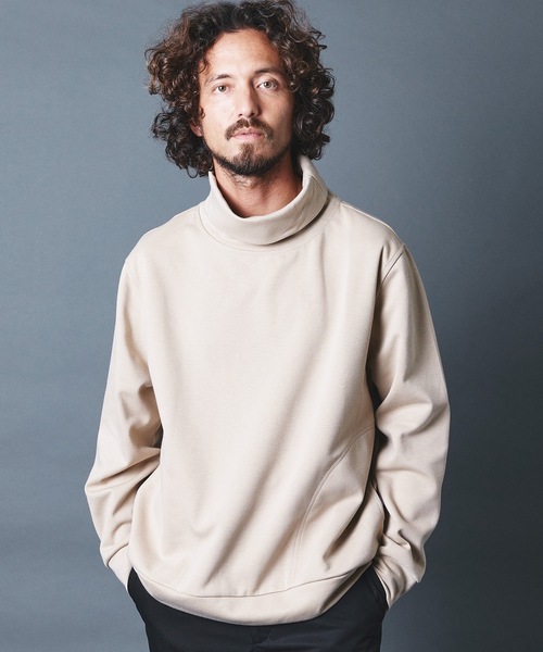 THE TWENTYSEVEN(ザ トゥエンティーセブン)の「The TWENTYSEVEN:ポンチルーズフィットタートルネックカットソー(Tシャツ/カットソー・メンズ・ホワイト/チャコールグレー/ブラック/ベージュ・S/M/L)」の8枚目の写真