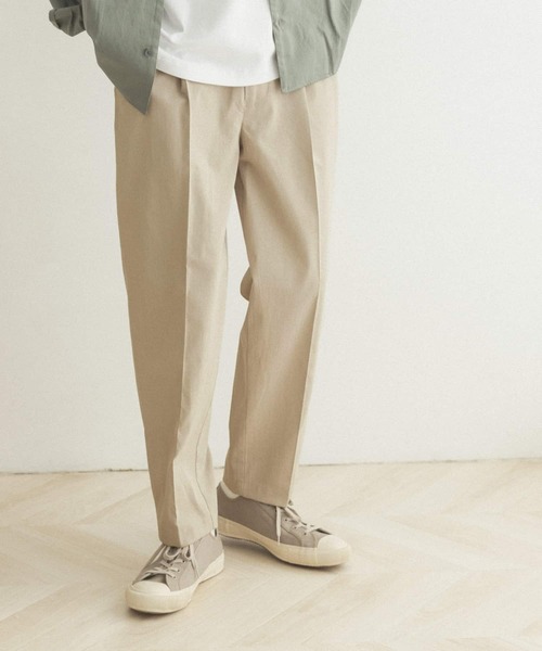FORK&SPOON（フォークアンドスプーン）の「FORK&SPOON　リネンペグトップパンツ（その他パンツ・メンズ・ベージュ/チャコールグレー・5/4）」の5枚目の写真