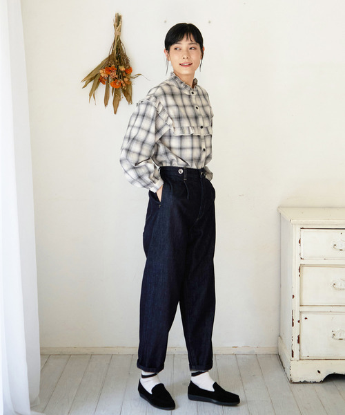 LBC(エルビーシー)の「オンブレチェックフリルブラウス(シャツ/ブラウス・レディース・ブラック/ベージュ・M/L)」の19枚目の写真