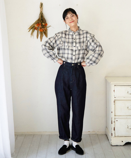 LBC(エルビーシー)の「オンブレチェックフリルブラウス(シャツ/ブラウス・レディース・ブラック/ベージュ・M/L)」の18枚目の写真