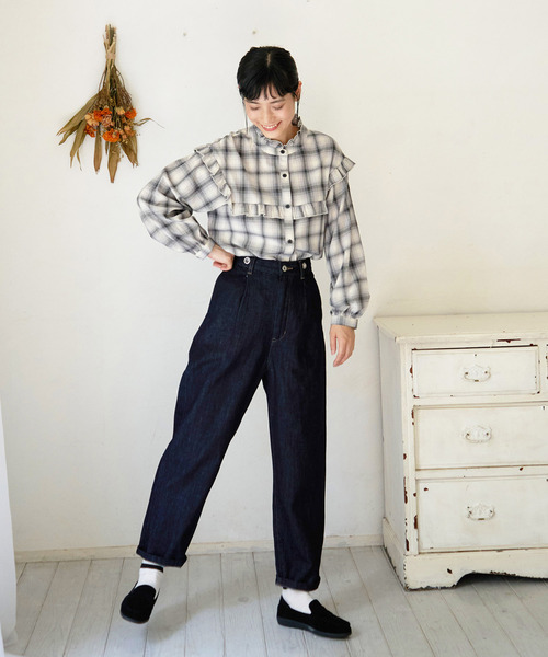 LBC(エルビーシー)の「オンブレチェックフリルブラウス(シャツ/ブラウス・レディース・ブラック/ベージュ・M/L)」の17枚目の写真