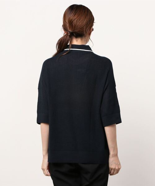 FRED PERRY（フレッドペリー）の「Tipped Collar Knitted Shirt（ポロシャツ・レディース・ホワイト/ネイビー・10）」の10枚目の写真