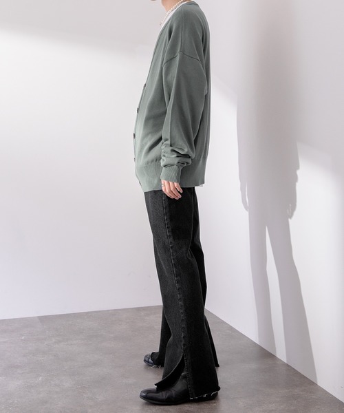 Adoon plain（アドーンプレーン）の「【Adoon plain】ルーズカーディガン（カーディガン/ボレロ・メンズ・ボルドー/マスタード/ブルーグリーン・MEDIUM/LARGE）」の16枚目の写真