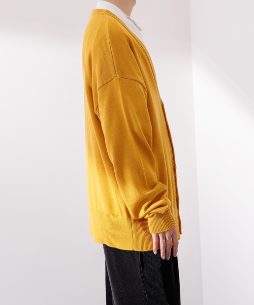 Adoon plain（アドーンプレーン）の「【Adoon plain】ルーズカーディガン（カーディガン/ボレロ・メンズ・ボルドー/マスタード/ブルーグリーン・MEDIUM/LARGE）」の13枚目の写真