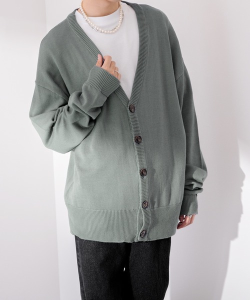 Adoon plain（アドーンプレーン）の「【Adoon plain】ルーズカーディガン（カーディガン/ボレロ・メンズ・ボルドー/マスタード/ブルーグリーン・MEDIUM/LARGE）」の11枚目の写真