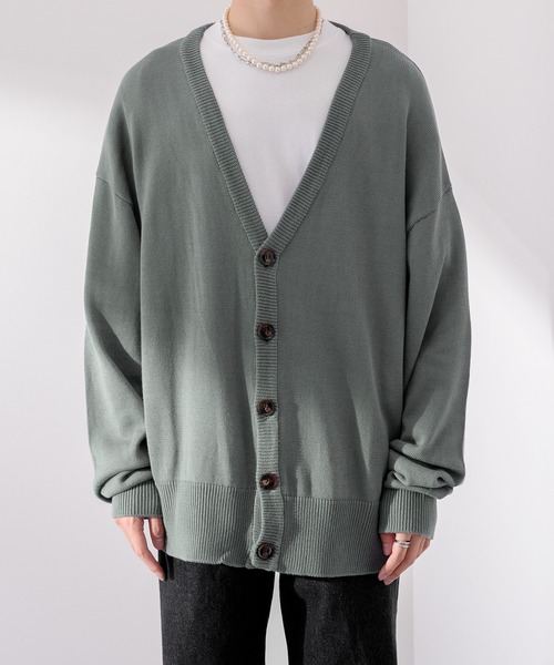 Adoon plain（アドーンプレーン）の「【Adoon plain】ルーズカーディガン（カーディガン/ボレロ・メンズ・ボルドー/マスタード/ブルーグリーン・MEDIUM/LARGE）」の6枚目の写真