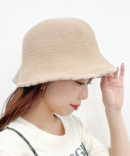 Heather（ヘザー）の「ウール混チューリップハット　228455（ハット・レディース・ブラック/アイボリー・ONE SIZE）」の3枚目の写真