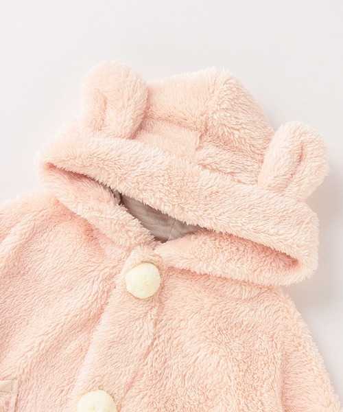 petit main（プティマイン）の「【抗菌防臭】アニマル2WAYボアケープ（ポンチョ・キッズ・ライトピンク/モカ/アイボリー・FREE）」の12枚目の写真