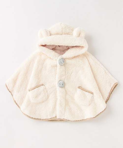 petit main（プティマイン）の「【抗菌防臭】アニマル2WAYボアケープ（ポンチョ・キッズ・ライトピンク/モカ/アイボリー・FREE）」の18枚目の写真