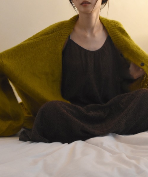 Alley by w closet（アリーバイダブルクローゼット）の「【Alley】3G起毛加工カーディガン（カーディガン/ボレロ・レディース・イエロー/パープル/オフホワイト・FREE）」の18枚目の写真