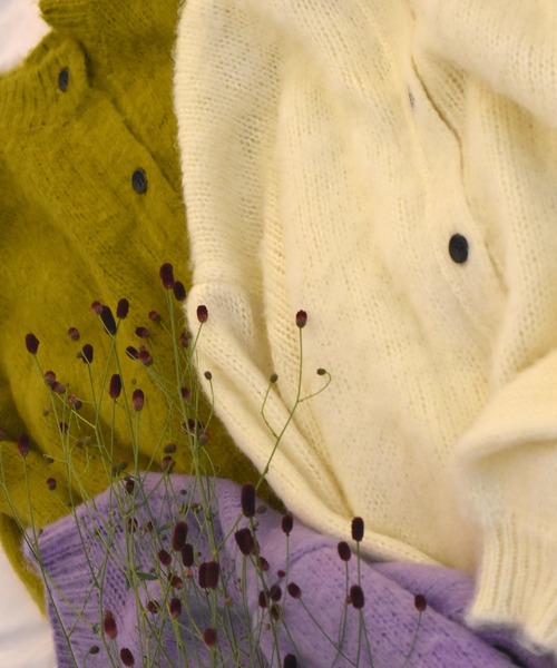 Alley by w closet（アリーバイダブルクローゼット）の「【Alley】3G起毛加工カーディガン（カーディガン/ボレロ・レディース・イエロー/パープル/オフホワイト・FREE）」の20枚目の写真
