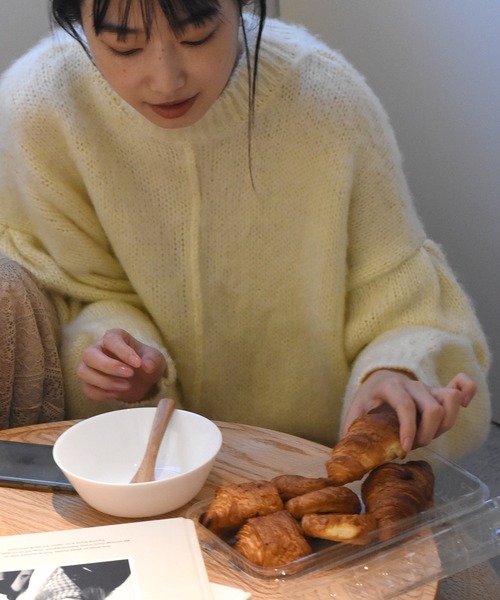 Alley by w closet（アリーバイダブルクローゼット）の「【Alley】3G起毛加工カーディガン（カーディガン/ボレロ・レディース・イエロー/パープル/オフホワイト・FREE）」の9枚目の写真