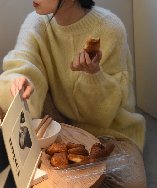 Alley by w closet（アリーバイダブルクローゼット）の「【Alley】3G起毛加工カーディガン（カーディガン/ボレロ・レディース・イエロー/パープル/オフホワイト・FREE）」の10枚目の写真