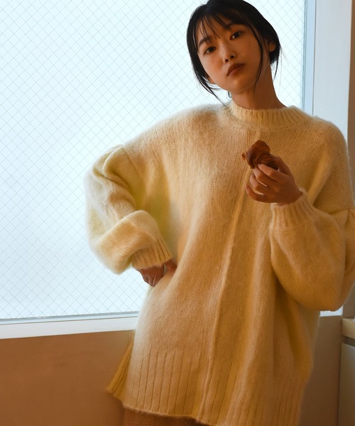 Alley by w closet（アリーバイダブルクローゼット）の「【Alley】3G起毛加工カーディガン（カーディガン/ボレロ・レディース・イエロー/パープル/オフホワイト・FREE）」の12枚目の写真