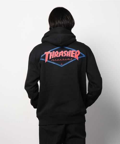 THRASHER（スラッシャー）の「【ムラサキスポーツ別注】THRASHER/スラッシャー　ビッグシルエット バックプリントパーカー TH8522S DIAMOND（パーカー・メンズ・ブラック系その他2/ネイビー/ブラック/グリーン/グレー/レッド/ブラック系その他3・L/M/XL）」の12枚目の写真