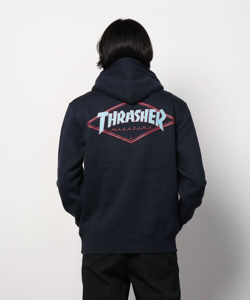 THRASHER（スラッシャー）の「【ムラサキスポーツ別注】THRASHER/スラッシャー　ビッグシルエット バックプリントパーカー TH8522S DIAMOND（パーカー・メンズ・ブラック系その他2/ネイビー/ブラック/グリーン/グレー/レッド/ブラック系その他3・L/M/XL）」の13枚目の写真