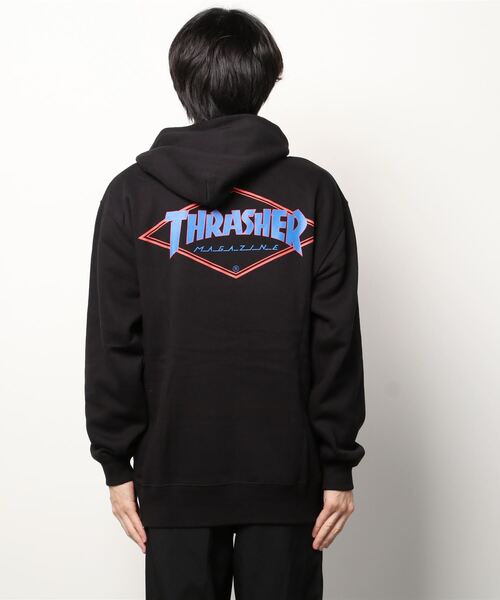 THRASHER（スラッシャー）の「【ムラサキスポーツ別注】THRASHER/スラッシャー　ビッグシルエット バックプリントパーカー TH8522S DIAMOND（パーカー・メンズ・ブラック系その他2/ネイビー/ブラック/グリーン/グレー/レッド/ブラック系その他3・L/M/XL）」の10枚目の写真