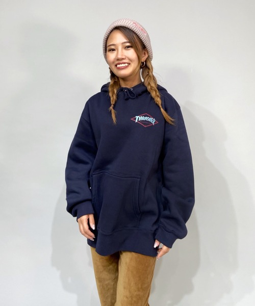 THRASHER（スラッシャー）の「【ムラサキスポーツ別注】THRASHER/スラッシャー　ビッグシルエット バックプリントパーカー TH8522S DIAMOND（パーカー・メンズ・ブラック系その他2/ネイビー/ブラック/グリーン/グレー/レッド/ブラック系その他3・L/M/XL）」の7枚目の写真